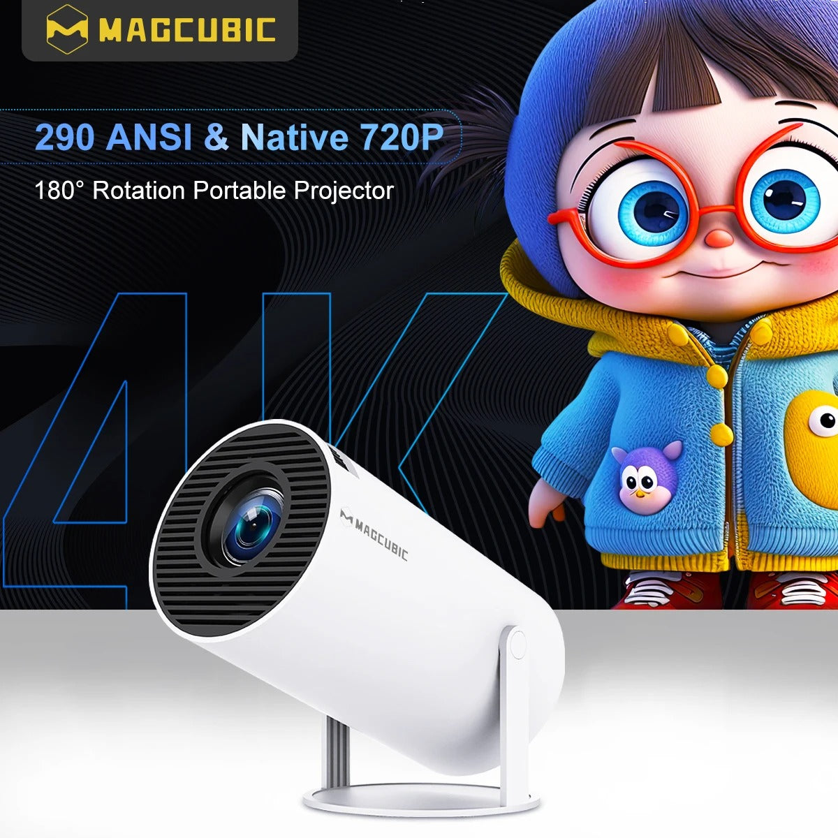 Magcubic HY300 Pro 4K WiFi6 Portable Projector