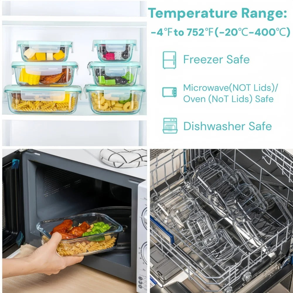 High Borosilicate Glass Meal Prep Container