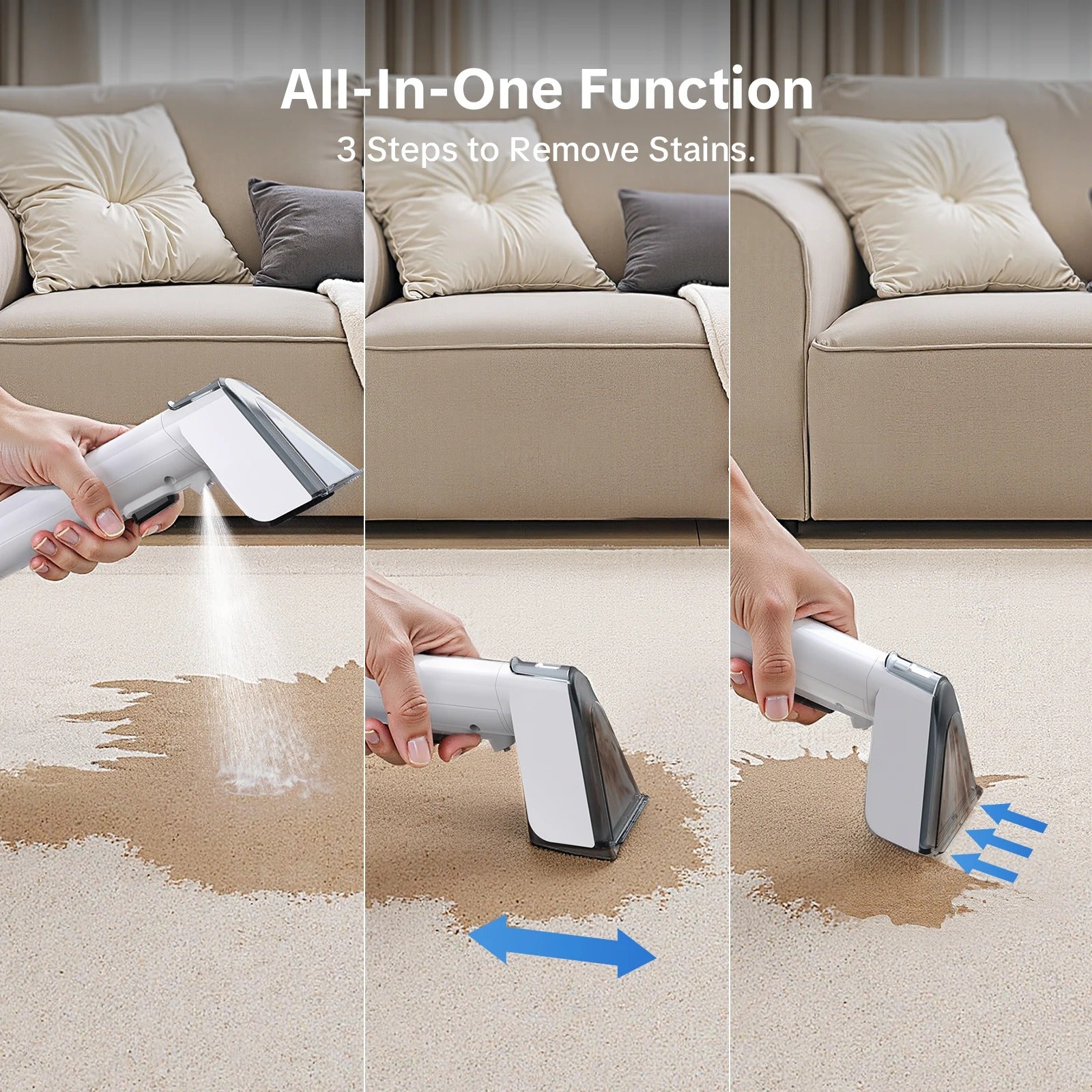 Lubluelu V8 800W Hot Water Carpet Cleaner