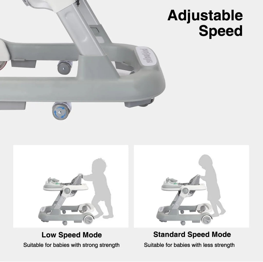 2-in-1 Baby Walker with Feeding & Music Tray