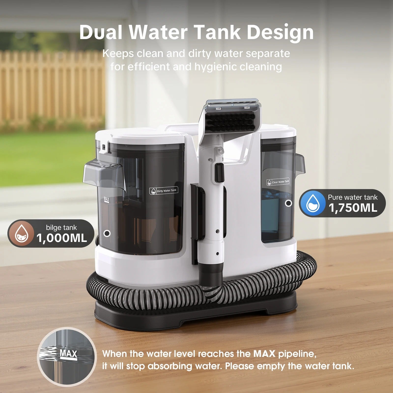 Lubluelu V8 800W Hot Water Carpet Cleaner